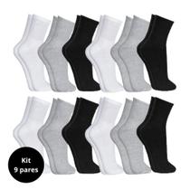 Kit 9 pares de meias femininas cano longo moda feminina - Filo Modas