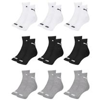 Kit 9 Pares de Meias Puma Cano Médio Esportiva Feminino Kit 9 Pares de Meias Puma Cano Médio Esportiva Feminino