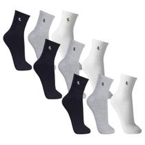 Kit 9 Pares Meia Cano Médio Lupo Unissex Algodão 37-44 Macia