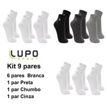 Kit 9 Pares Meia Lupo Tamanho Grande Masculina Cano Curto