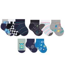 Kit 9 Pares Meias Kids Selene Cano Baixo Lisas