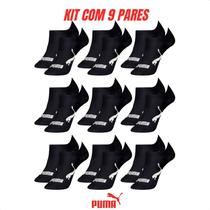Kit 9 Pares Meias Puma Sapatilha Invisível Original Confortável Macia Dia a dia
