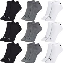 Kit 9 Pares Meias Puma Soquete Cano Curto Baixo Meia Esportiva Academia Algodão Original