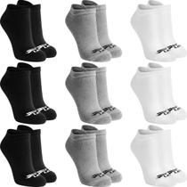 Kit 9 Pares Meias Soquete Cano Curto Algodão Sport Academia Kit 9 Pares Meias Soquete Cano Curto Algodão Sport Academia
