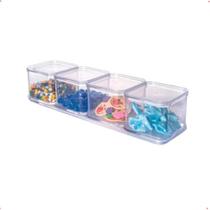 Kit 9 Pçs Organizador Multiuso Transparente Com Encaixe