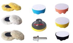 Kit 9 pcs polimento - boinas de espuma + boinas de la 3 pol.
