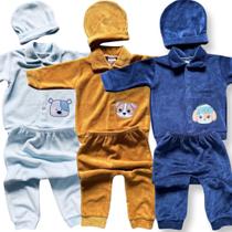 Kit 9 pçs Roupas Recém Nascido Casaco Bebe Mijão Touca Plush Kit 9 pçs Roupas Recém Nascido Casaco Bebe Mijão Touca Plush