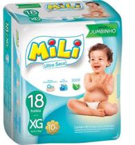 Kit 9 Pcts Fralda Mili Ultra Seca Jumbinho 162Unds-Tam.XG Kit 9 Pcts Fralda Mili Ultra Seca Jumbinho 162Unds-Tam.XG