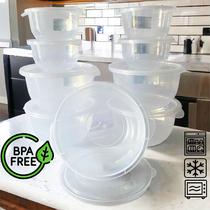 Kit 9 Peças Bowl Transparente Livre Bpa Conjunto de Potes