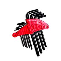 Kit 9 Peças Chaves Torx Curta T10 A T50 Com Guia Corneta Aço