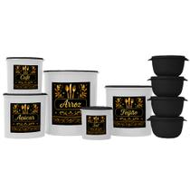 Kit 9 Peças Potes Para Mantimentos Decorado Potes Redondo Para Marmita Fitness