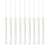 Kit 9 Pendente Luminária Tubo Branco 50 Cm