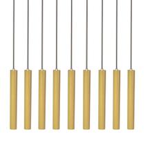 Kit 9 Pendente Luminária Tubo Dourado Fosco 30 Cm