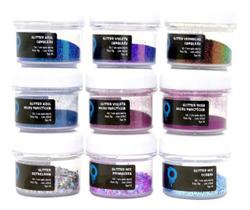 Kit 9 Pigmentos Glitters Para Resinas E Estética Embalagem