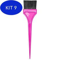 Kit 9 Pincel Profissional Para Tintura Pink Santa Clara 3932