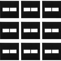 Kit 9 Placa 4x4 2 Módulos Preta 618511PT Legrand PialPlus+