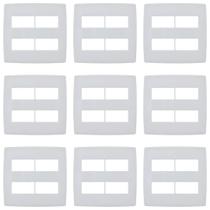 Kit 9 Placa 4x4 4 Módulo Distanciados PialPlus Branco