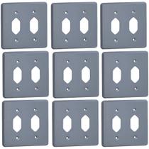 Kit 9 Placa 4x4 Cinza Pial 54391 2 Tomadas Pb Silentoque