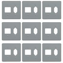 Kit 9 Placa 4x4 Cinza Pial 54392 Tomada + 2 Interruptor Kit 9 Placa 4x4 Cinza Pial 54392 Tomada + 2 Interruptor