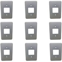 Kit 9 Placa Espelho 4x2 Silentoque 8502 Cinza 2 Postos Kit 9 Placa Espelho 4x2 Silentoque 8502 Cinza 2 Postos