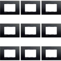 Kit 9 Placa Quadrada 4x2 Bticino 3 Módulos Pial Lna4803ar