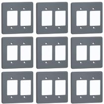 Kit 9 Placas Cinza 4x4 Para 6 Interruptores Pial 8533 Kit 9 Placas Cinza 4x4 Para 6 Interruptores Pial 8533