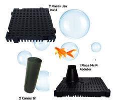 Kit 9 Placas Fundo 14x14 + 1 Placa Torre + 2 Canos 1/1