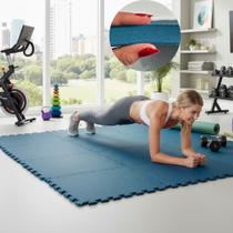Kit 9 Placas Tapete Tatame EVA 50x50cm 20mm 18 Bordas 2,25m² Emborrachado Exercício Yoga Pilates Proteção Infantil bebe Antiderrapante Impermeável