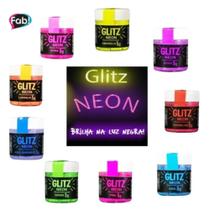 Kit 9 Pós Glitz Cores Neon Brilha Na Luz Negra Para Decorar