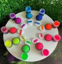 Kit 9 Pós Glitz Cores Neon Brilha Na Luz Negra Para Decorar Fab! Para Decoração, Doces, Bolos