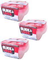 Kit 9 Pote Transparente Com Tampa Rosa 600ml Com Válvula Para Microondas Freezer LigBrin