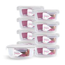 Kit 9 Potes De Vidro Redondo Com Tampa Hermética 1300ml