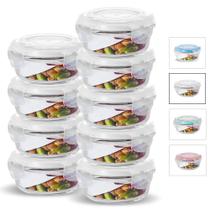 KIT 9 Potes de Vidro Redondo com Tampa Hermética Marmita Papinha Bebe 400ml - U4home