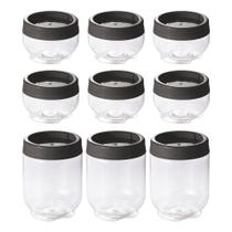 Kit 9 Potes Gire e Trave Empilháveis com Rosca 6 organizadores 155 ml e 3 organizadores 380 ml Kit 9 Potes Gire e Trave Empilháveis com Rosca 6 organizadores 155 ml e 3 organizadores 380 ml