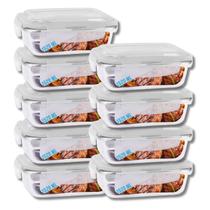 Kit 9 Potes Herméticos de Vidro 1520ML c/ Tampa 4 Travas Assados