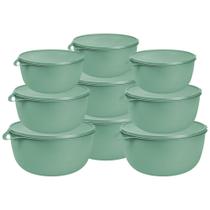 Kit 9 Potes Redondos Bolws Herméticos PMG de Plástico com Tampa e Alça