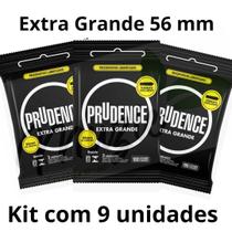 Kit 9 Preservativo camisinha Extra Grande 56 mm Prudence