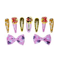 Kit 9 Presilhas Cabelo Glam Coleção Disney Minnie Marco Boni