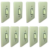 Kit 9 Pulsador Pial Minuteria 2a Cor Cinza 250v C/ Placa Kit 9 Pulsador Pial Minuteria 2a Cor Cinza 250v C/ Placa