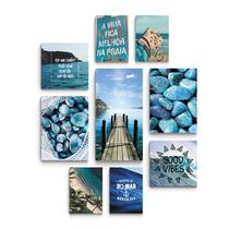 Kit 9 Quadros mar ponte placas Decorativas - Rcs decorações