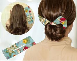Kit 9 Rabicó faixa de cabelo prática estampada moda fofa para coque feminina