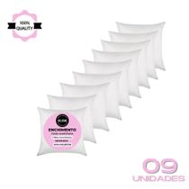 Kit 9 Refil Enchimento 45X45 Almofada Fibra Siliconada 300g Kit 9 Refil Enchimento 45X45 Almofada Fibra Siliconada 300g