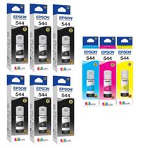 Kit 9 Refil Tinta Para T544 L3110 L3250 L3150 B Y C M