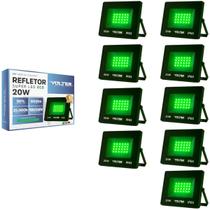 Kit 9 Refletor Led Volter Eco 20w Luz Verde Ip65 Preto Kit 9 Refletor Led Volter Eco 20w Luz Verde Ip65 Preto