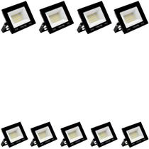 Kit 9 Refletor Led Volter Ip65 50w 6500k Preto 4000lm