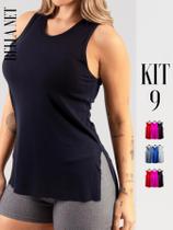Kit 9 Regatas Femininas Para Academia - Multicolorido - P