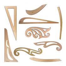 Kit 9 Réguas Corte Costura Francesa Decotes Alfaiate Mdf