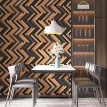 Kit 9 Rolos Papel De Parede Adesivo Taco De Madeira 3,0M Kit 9 Rolos Papel De Parede Adesivo Taco De Madeira 3,0M