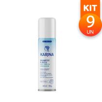 Kit 9 Shampoo A Seco Karina Volume Frescor Para os Cabelos Retira Oleosidade Brilho Capilar 150ml