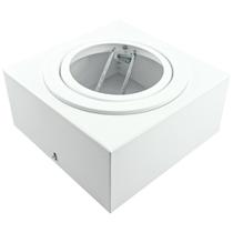 Kit 9 Spot Plafon Sobrepor Box Quadrado AR111 Direcionável Branco